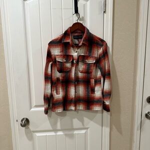 Kendall & Kylie Plaid Jean Jacket - Red, Black, and White